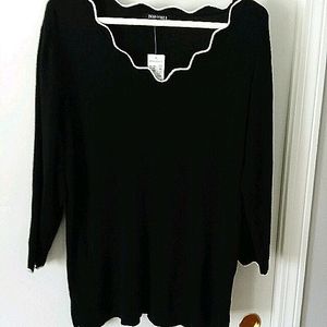 Dress Barn Scalloped Neck Sweater